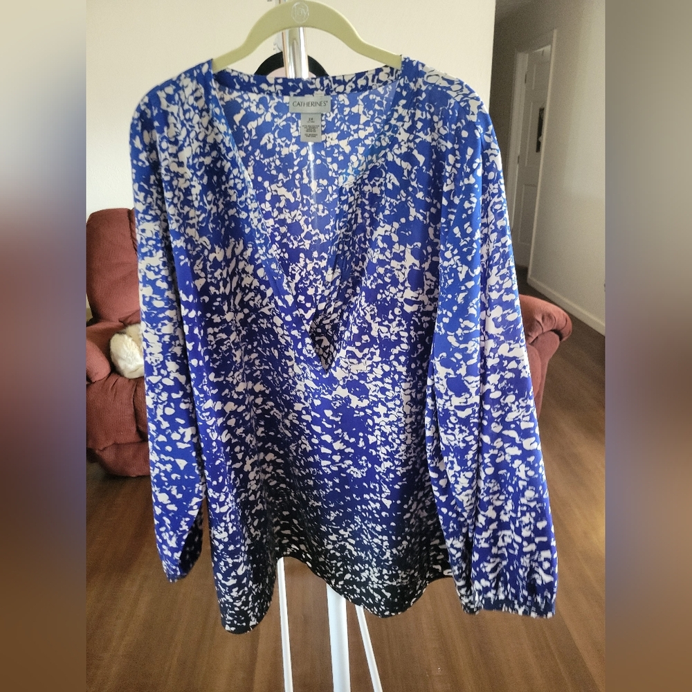 Catherines Blue and White Blouse